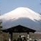 永井明雄　山中湖「夕焼けの渚」からの富士山