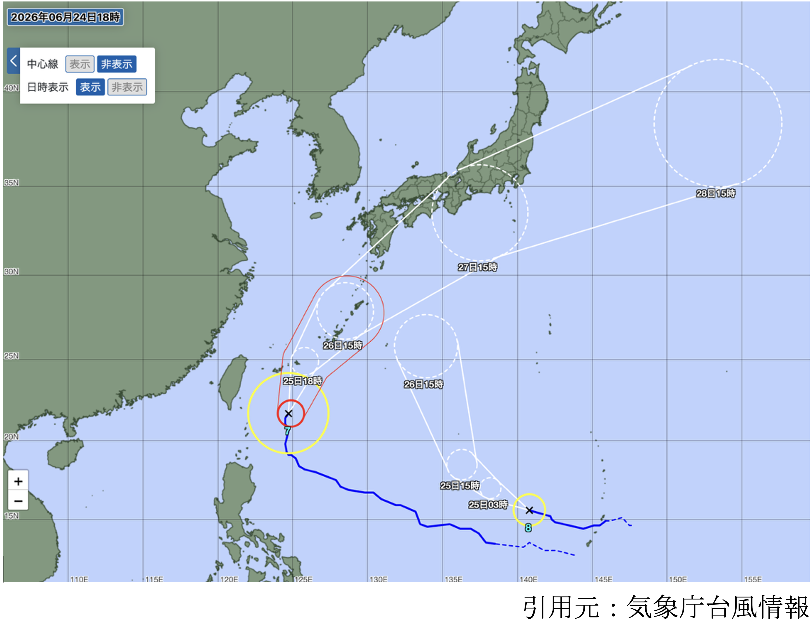 気象庁台風情報 天気図
